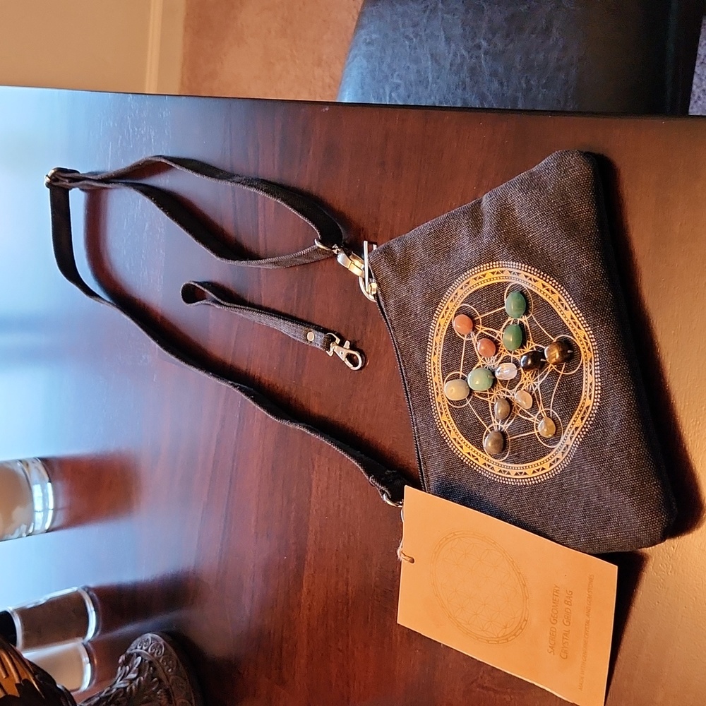 SACRED GEOMETRY CRYSTAL BAG FOR LUCK